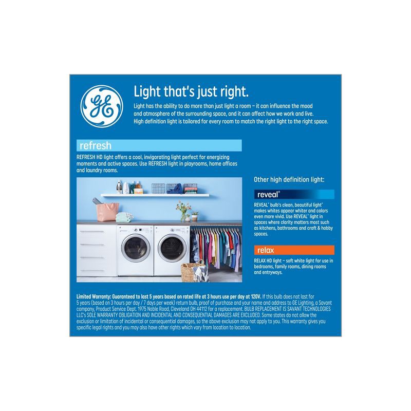 slide 6 of 6, GE Household Lighting GE 2pk 40W Refresh A19 LED Light Bulbs Daylight, 2 ct