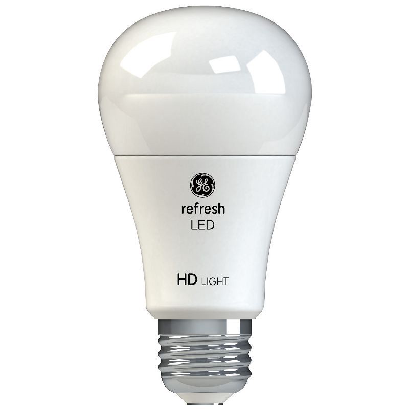 slide 2 of 5, GE Household Lighting GE 2pk 60W Refresh A19 LED Light Bulbs Daylight: 10W Dimmable, Energy Star, 800 Lumens, E26 Base, 5000K, 13.7-Year Life, 2 ct