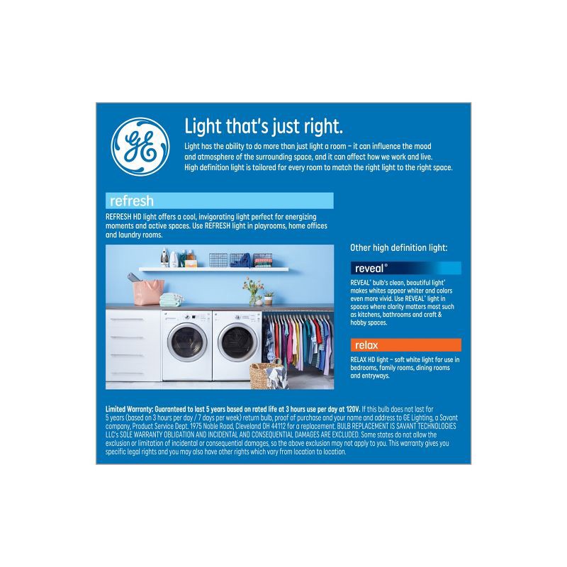 slide 3 of 3, GE Household Lighting GE 2pk 60W Refresh A19 LED Light Bulbs Daylight, 2 ct