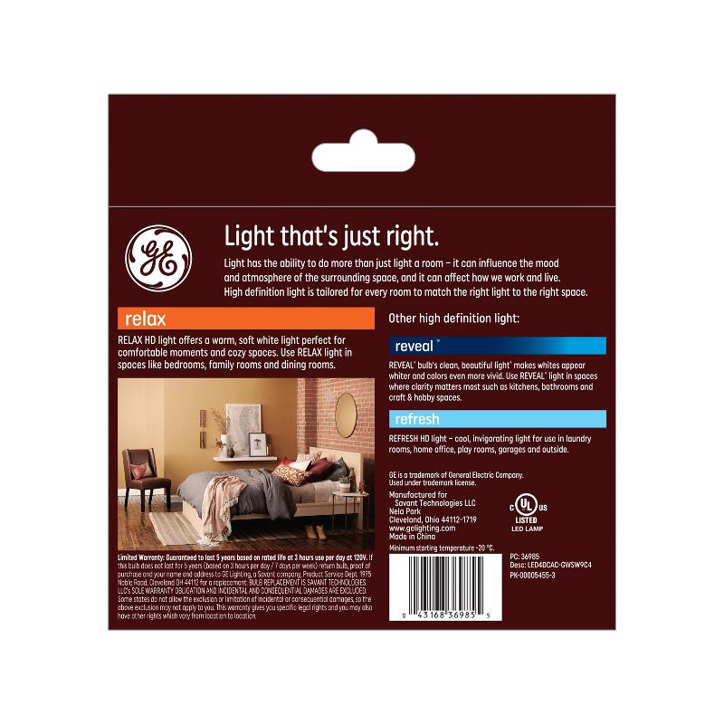 slide 3 of 5, GE Household Lighting GE 4pk 40W Refresh LED Decorative Light Bulbs, 4 ct