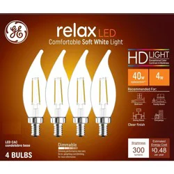 GE Household Lighting GE 4pk 40W Relax LED Decorative Light Bulbs Soft White
