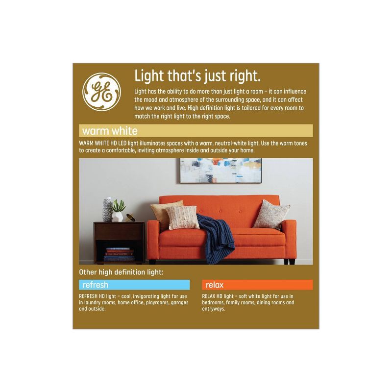 slide 2 of 5, GE Household Lighting GE Warm White LED HD Floodlight 15W 90W Equivalent Indoor/Outdoor Medium Base, 1 ct