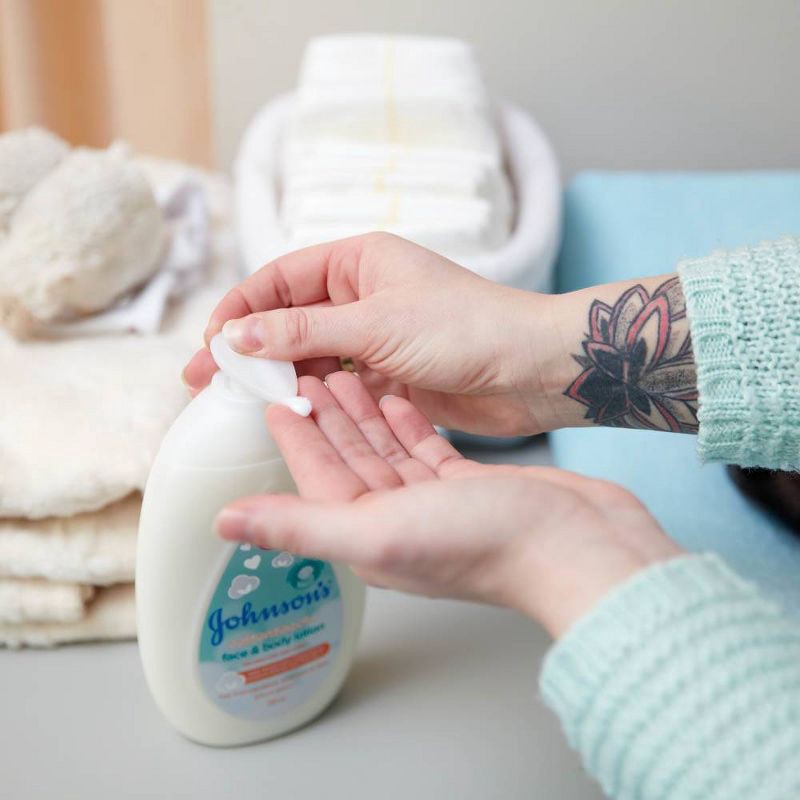 slide 2 of 6, Johnson's CottonTouch Newborn Baby Face & Body Lotion, Hypoallergenic Moisturization for Skin - 27.1 fl oz, 27.1 fl oz