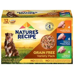 Nature's Recipe Grain Free Chicken, Duck & Venison Wet Dog Food - 2.75oz/12ct Variety Pack