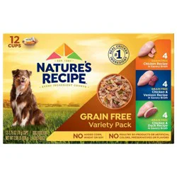 Nature's Recipe Grain Free Chicken, Duck & Venison Wet Dog Food - 2.75oz/12ct Variety Pack