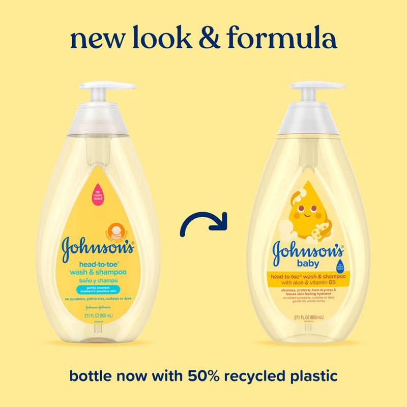 slide 4 of 8, Johnson's Head-To-Toe Gentle Baby Body Wash & Shampoo For Sensitive Skin - 27.1 fl oz, 27.1 fl oz