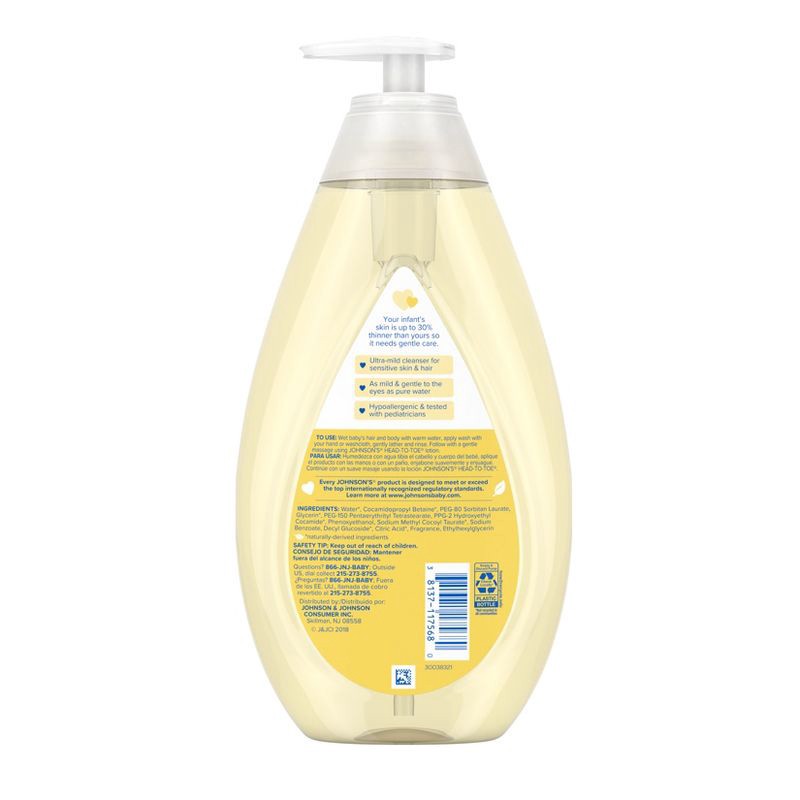 slide 8 of 8, Johnson's Head-To-Toe Gentle Baby Body Wash & Shampoo For Sensitive Skin - 27.1 fl oz, 27.1 fl oz