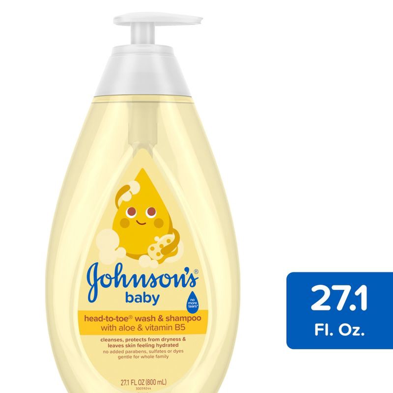 slide 1 of 8, Johnson's Head-To-Toe Gentle Baby Body Wash & Shampoo For Sensitive Skin - 27.1 fl oz, 27.1 fl oz