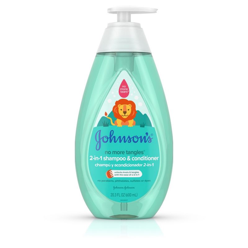 slide 1 of 7, Johnson's No More Tangles Kids' & Toddlers 2-in-1 Detangling Hair Shampoo & Conditioner - 20.3 fl oz, 20.3 fl oz
