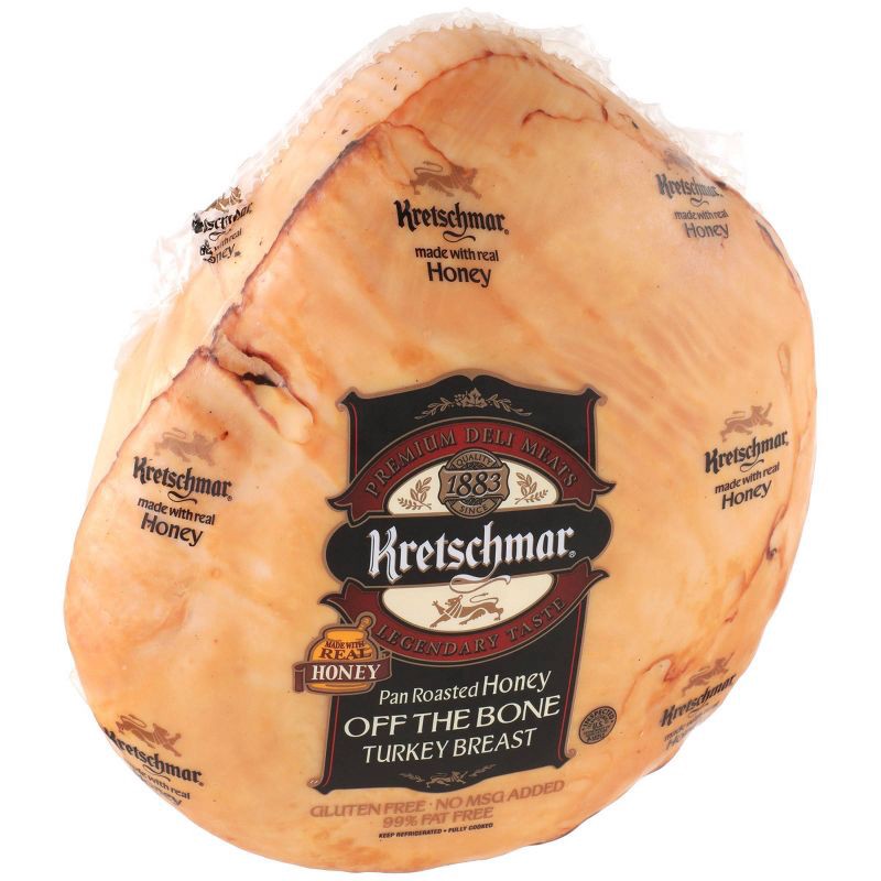 slide 3 of 8, Kretschmar Pan Roasted Honey Off the Bone Turkey Breast - Deli Fresh Sliced - price per lb, per lb