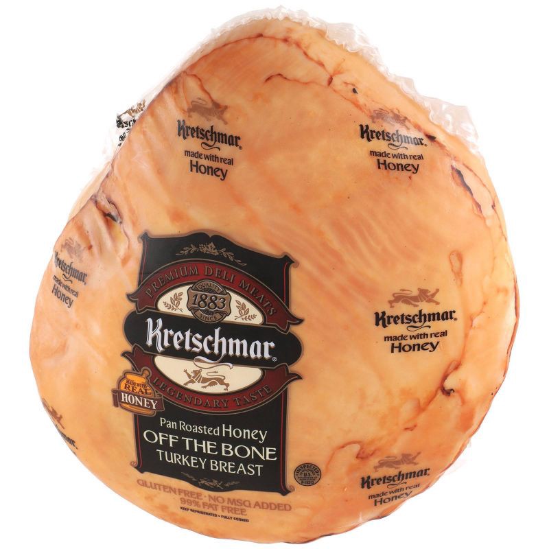 slide 4 of 8, Kretschmar Pan Roasted Honey Off the Bone Turkey Breast - Deli Fresh Sliced - price per lb, per lb