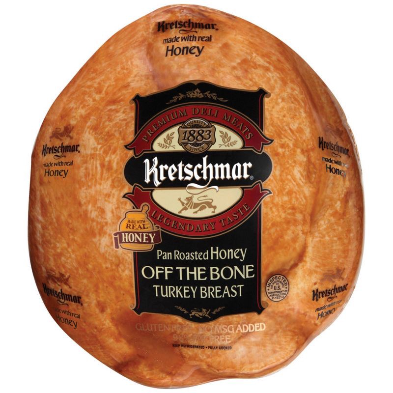 slide 1 of 8, Kretschmar Pan Roasted Honey Off the Bone Turkey Breast - Deli Fresh Sliced - price per lb, per lb