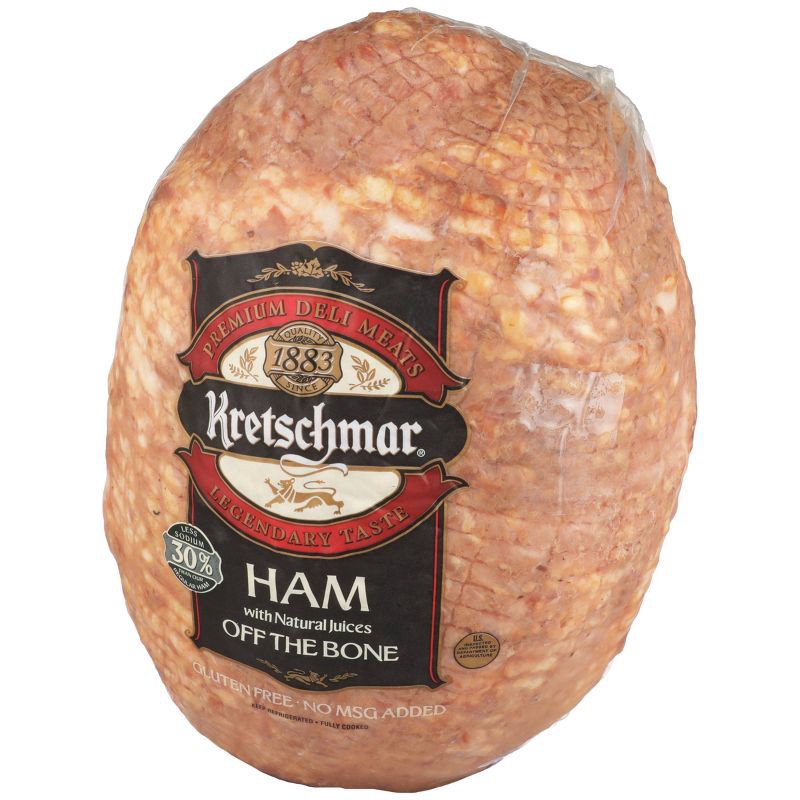 slide 4 of 9, Kretschmar Ham with Natural Juices Off the Bone - Deli Fresh Sliced - price per lb, per lb