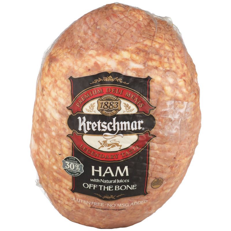 slide 1 of 9, Kretschmar Ham with Natural Juices Off the Bone - Deli Fresh Sliced - price per lb, per lb