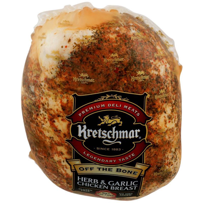 slide 1 of 9, Kretschmar Off the Bone Herb & Garlic Chicken Breast - Deli Fresh Sliced - price per lb, per lb