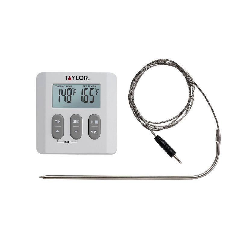 slide 1 of 7, Taylor Programmable Digital Probe Kitchen Meat Cooking Thermometer with Timer, 1 ct