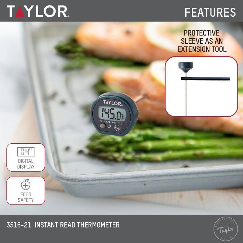 slide 7 of 7, Taylor Digital Instant-Read Pocket Kitchen Meat Cooking Thermometer, 1 ct