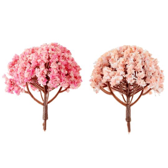 slide 1 of 3, Mini Pink Trees By Make Market, 3.16 in x 2.5 in x 2.43 in