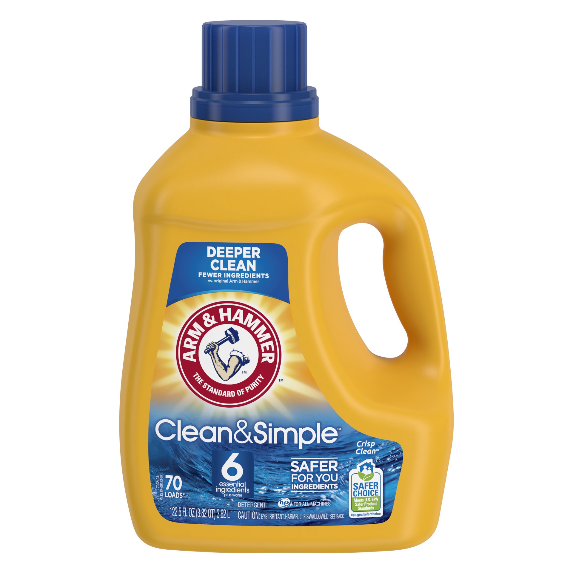 slide 1 of 9, Arm & Hammer Clean Simple, 70 Loads Liquid Laundry Detergent, 122.5 Fl oz, (packaging may vary), 122.50 fl oz