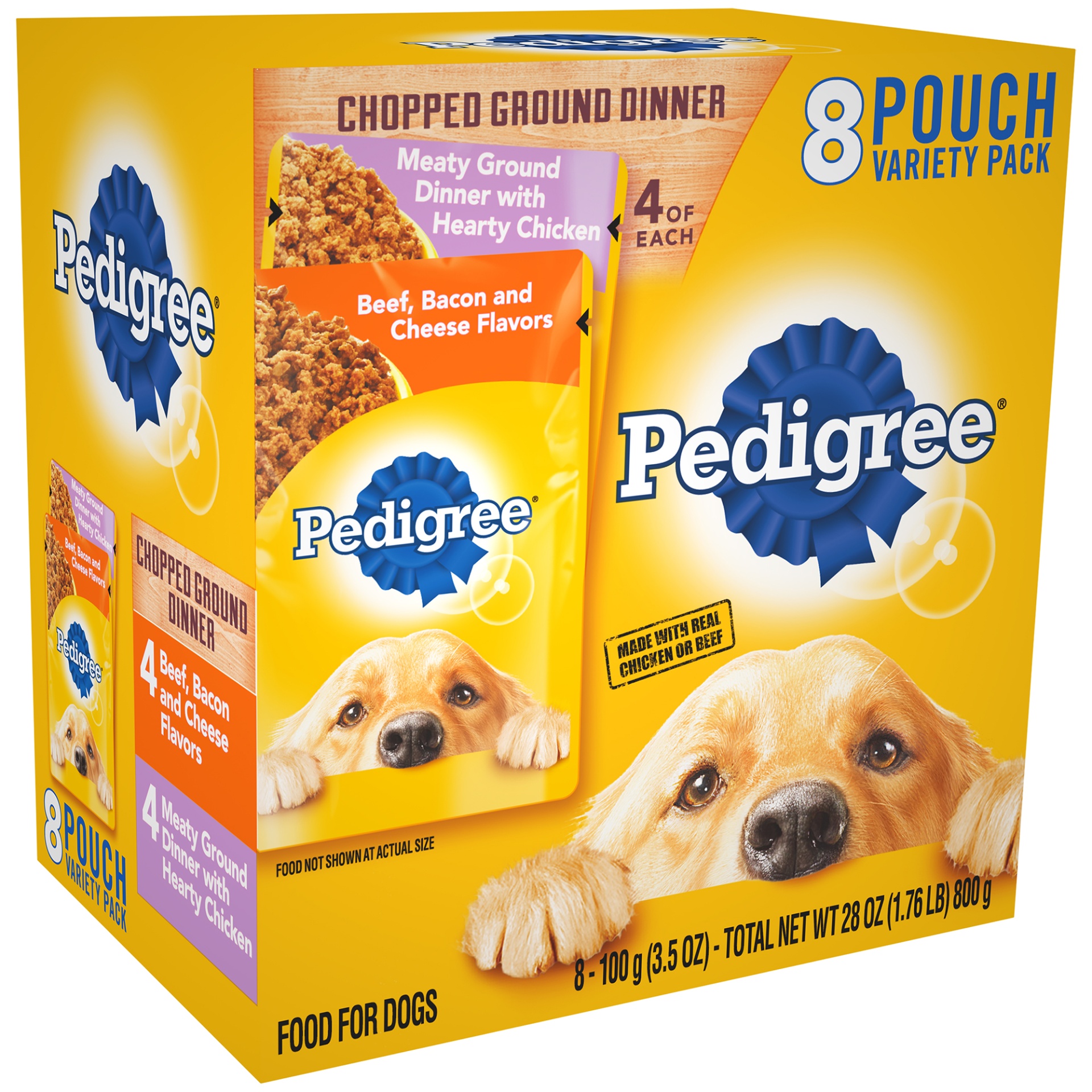 PEDIGREE Chopped Ground Dinner Adult Soft Wet Meaty Dog Food Variety ...