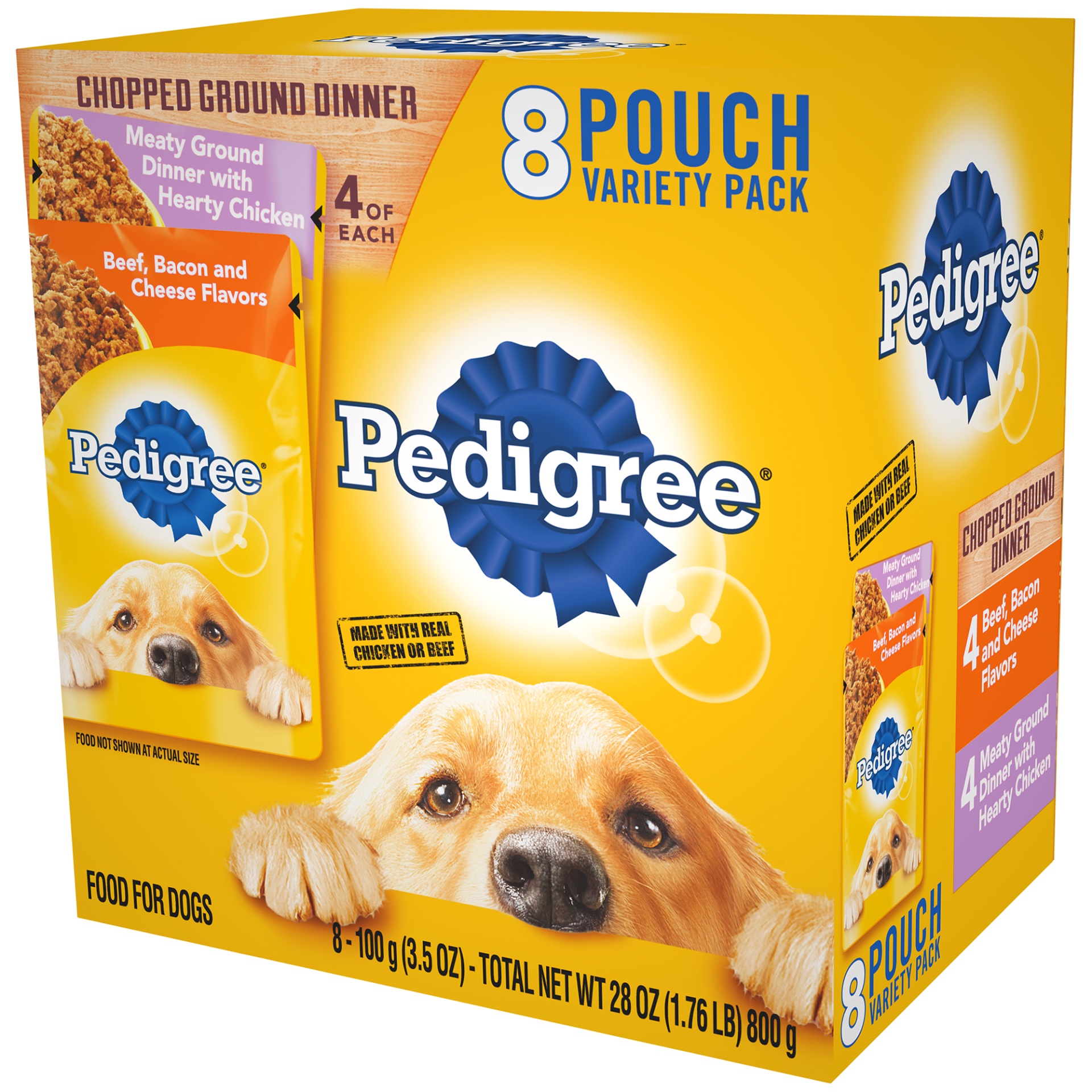 PEDIGREE Chopped Ground Dinner Adult Soft Wet Meaty Dog Food Variety ...