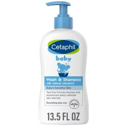 Cetaphil Baby Wash and Shampoo with Calendula, Tear Free and Hypoallergenic - 13.5 fl oz​