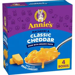 Annie's Organic Classic Cheddar Mac and Cheese - 24oz/4pk: No Artificial Colors, No Artificial Flavors, No Artificial Sweeteners
