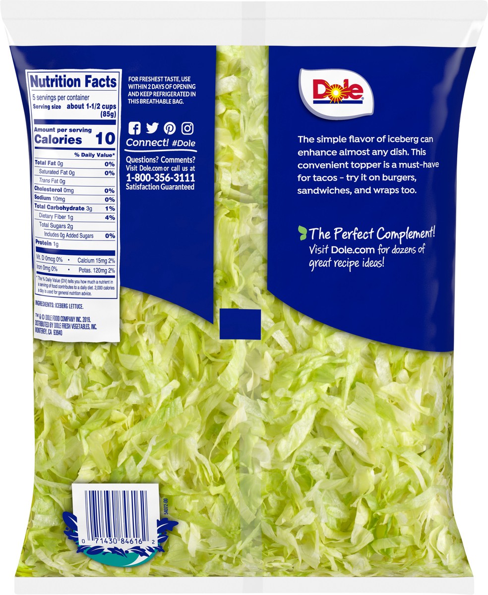 slide 3 of 3, Dole Shredded Lettuce, 16oz, 16 oz