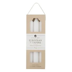 Northern Lights European Taper Candles - White