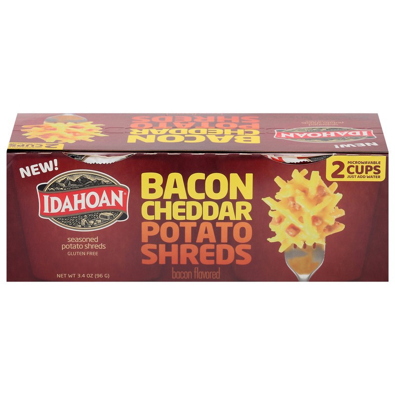 slide 1 of 1, Idahoan Bacon Cheddar Potato Shreds 2 ea, 2 ct
