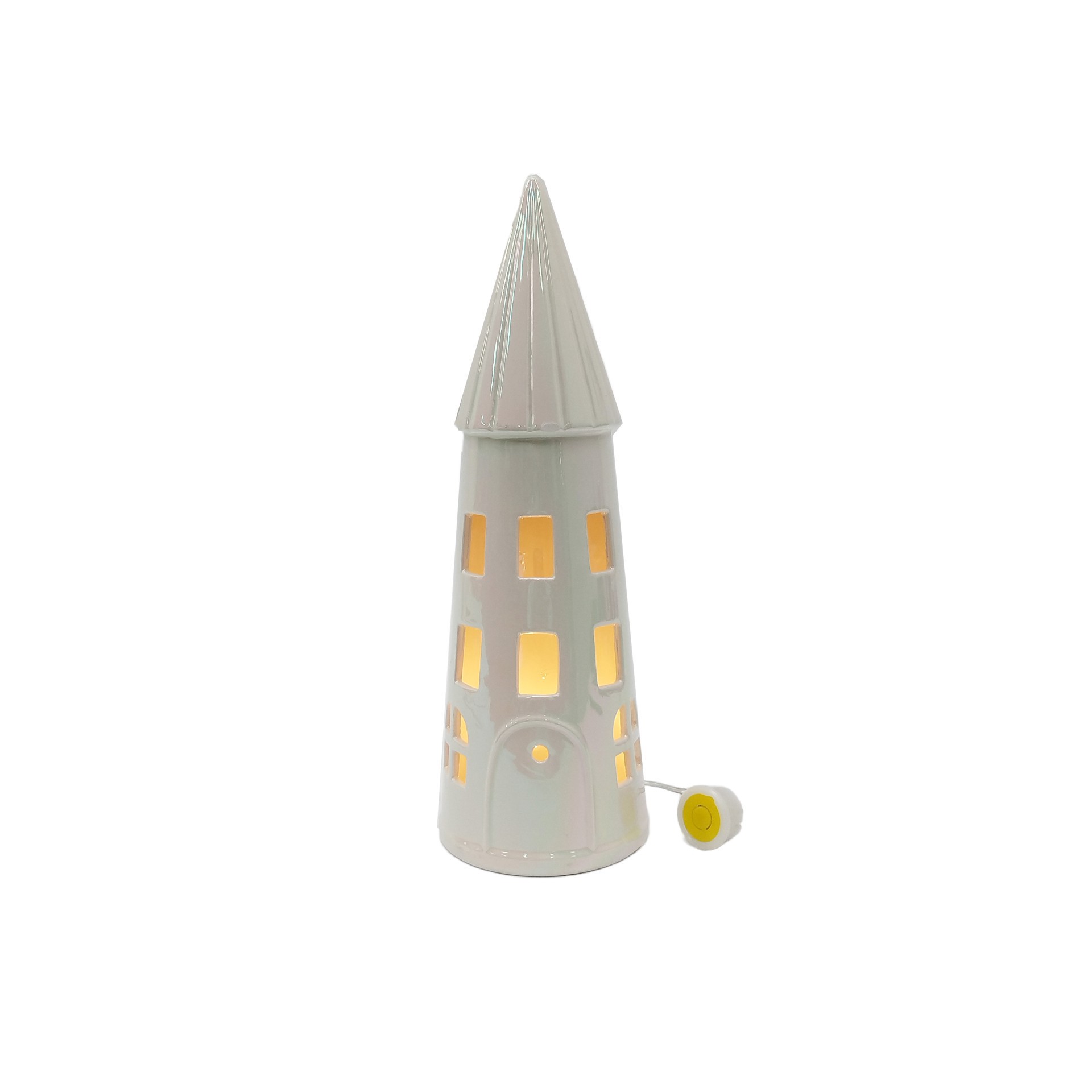 slide 2 of 4, 12" Iridescent Ceramic House Led Tabletop Decor By Ashland, 12 in