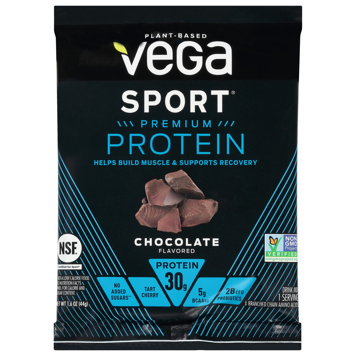 slide 1 of 12, Vega Sport Chocolate Flavored Premium Protein Powder Packet, 1.6 oz