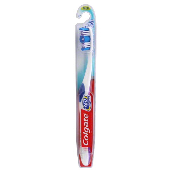 slide 1 of 1, Colgate 360 Whole Mouth Clean Full Head Medium Toothbrush, 1 ct