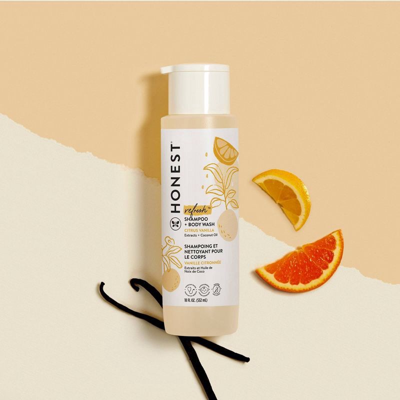 slide 5 of 5, The Honest Company Refresh Shampoo + Body Wash - Citrus Vanilla - 18 fl oz, 18 fl oz