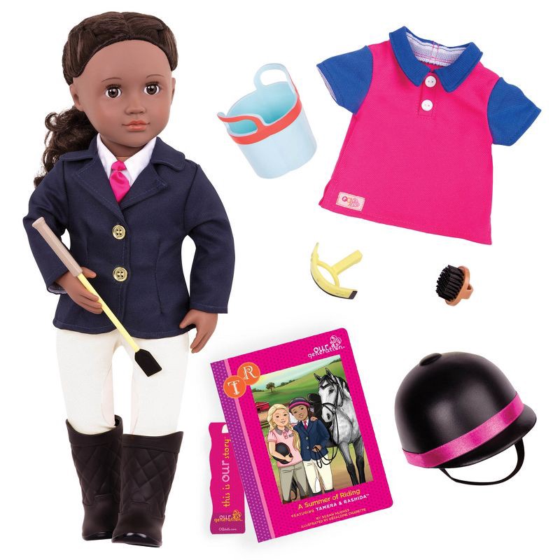 slide 1 of 4, Our Generation Rashida with Book & Outfit 18" Posable Horseback Riding Doll, 1 ct