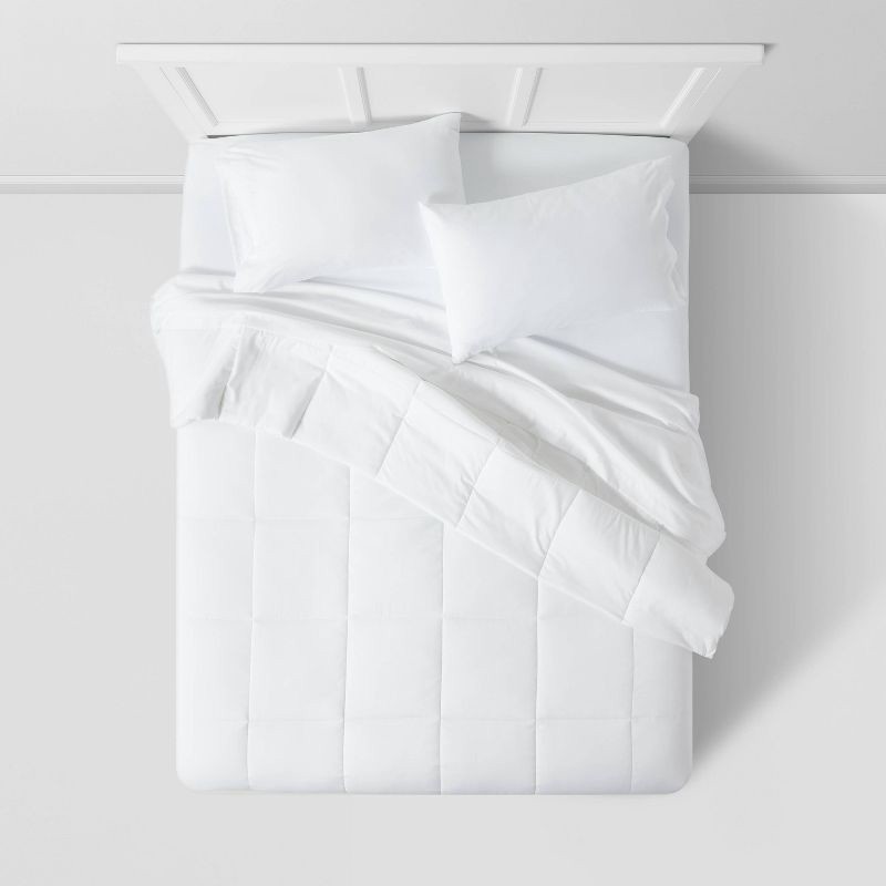 slide 3 of 6, Full/Queen All Season Comforter Insert White - Room Essentials™: Hypoallergenic Down Alternative, Percale Weave, OEKO-TEX Certified, 1 ct