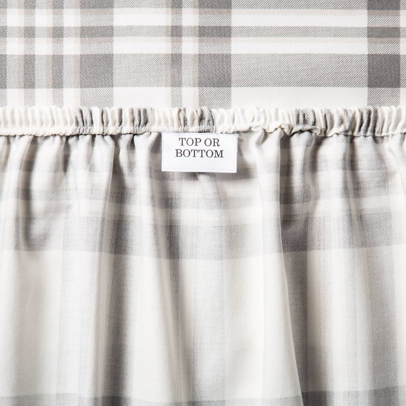 slide 2 of 4, Queen 400 Thread Count Printed Performance Sheet Set Plaid Twill Gray - Threshold™, 1 ct