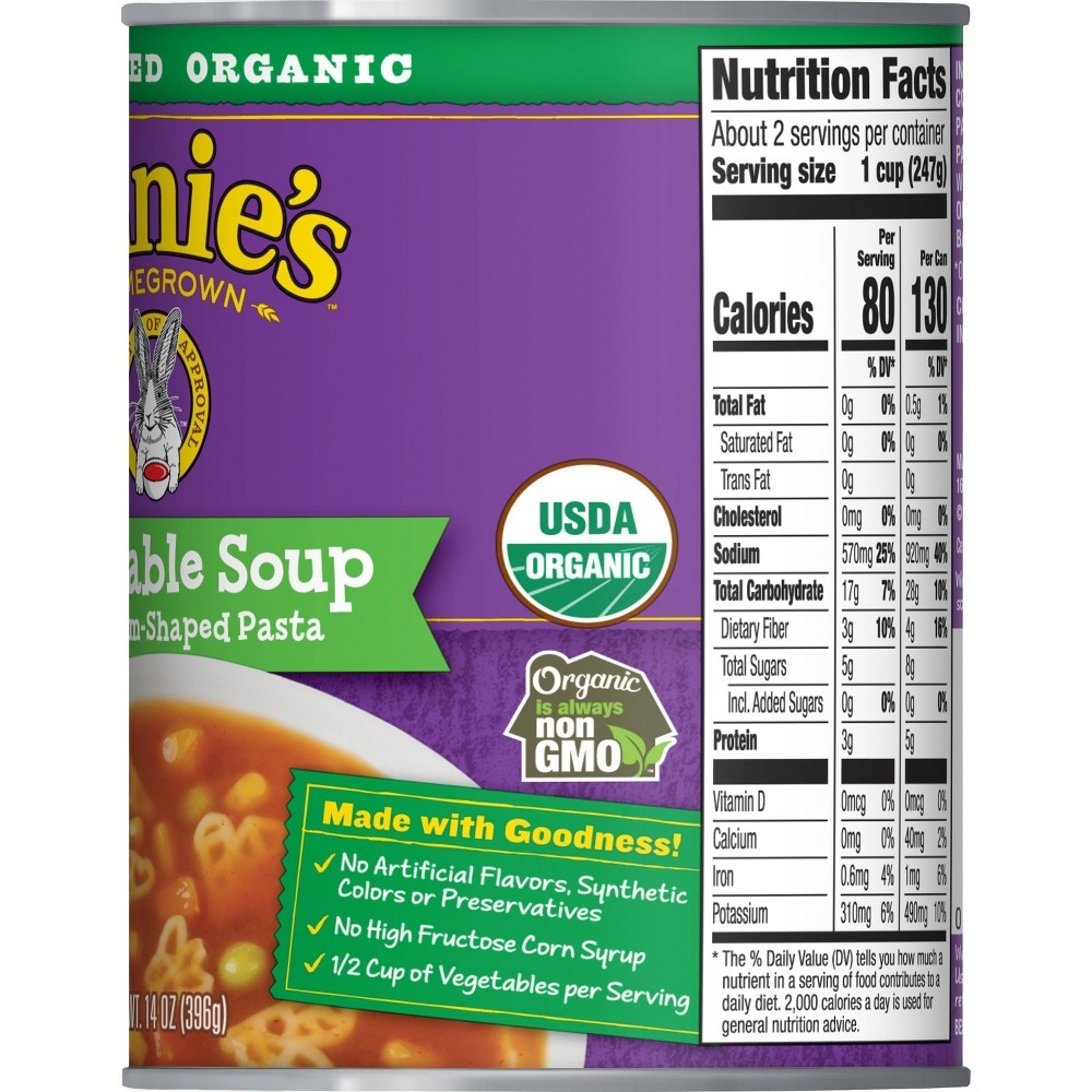 slide 8 of 8, Annie's Organic Vegetable Soup with Farm Shaped Pasta - 14oz, 14 oz