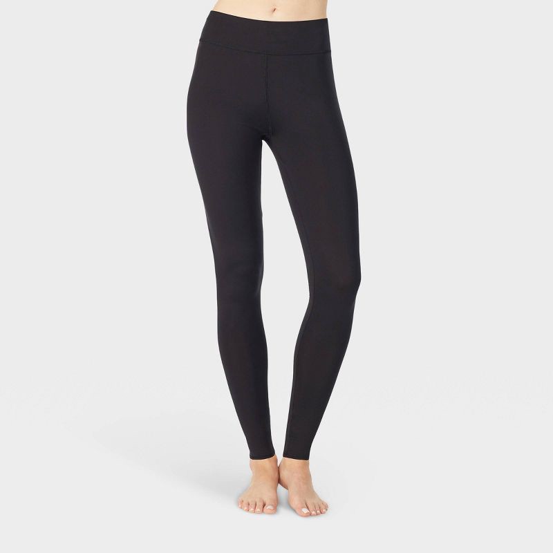 slide 3 of 8, Warm Essentials by Cuddl Duds Women's Active Thermal Leggings - Black L, 1 ct