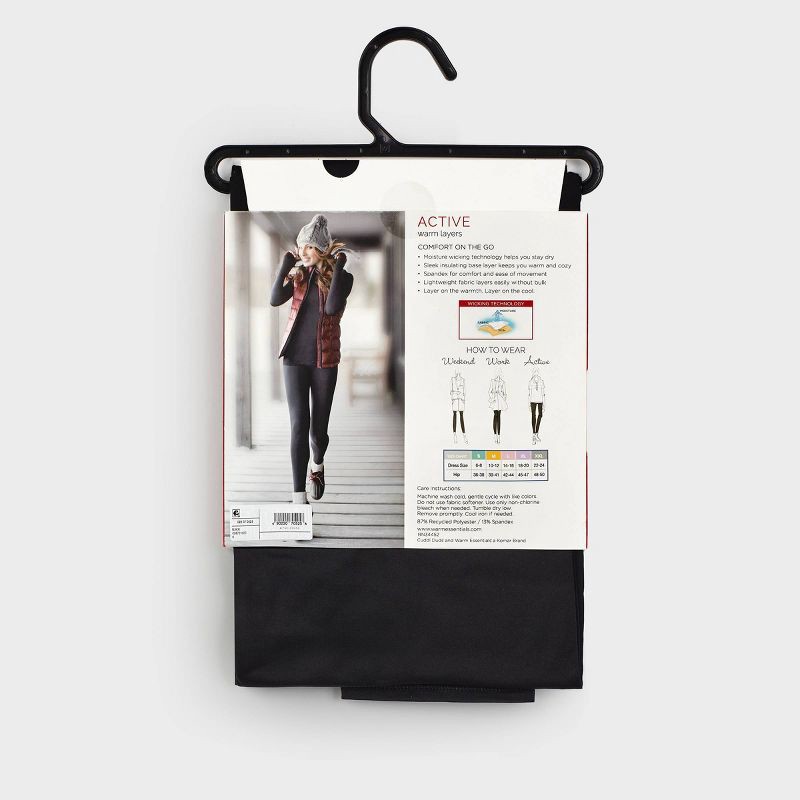 slide 8 of 8, Warm Essentials by Cuddl Duds Women's Active Thermal Leggings - Black L, 1 ct