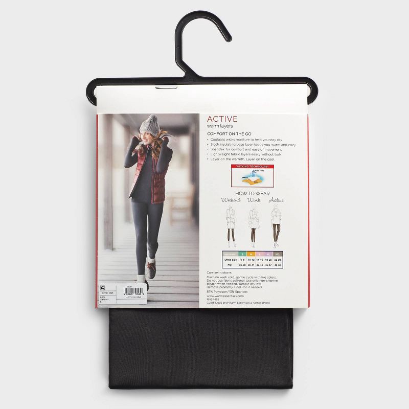 slide 5 of 8, Warm Essentials by Cuddl Duds Women's Active Thermal Leggings - Black XL, 1 ct