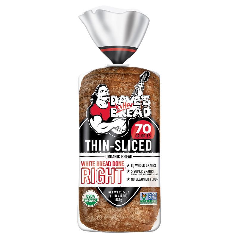 slide 3 of 8, Dave's Killer Bread Organic Thin Sliced White Sandwich Bread - 20.5oz, 20.5 oz