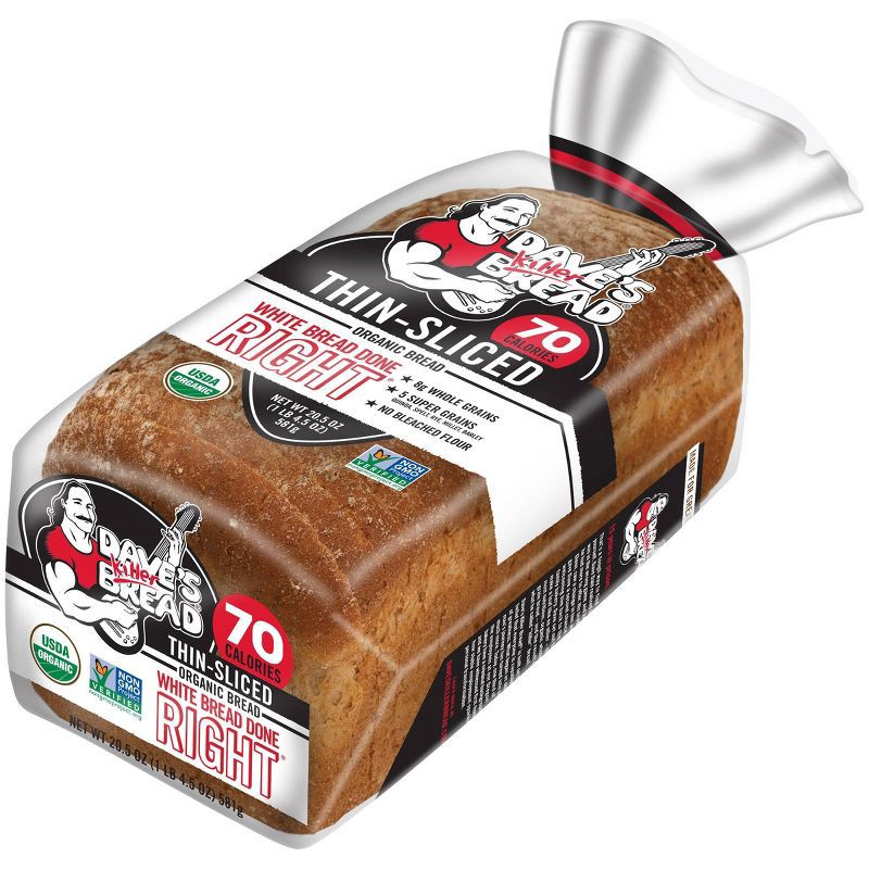 slide 4 of 8, Dave's Killer Bread Organic Thin Sliced White Sandwich Bread - 20.5oz, 20.5 oz