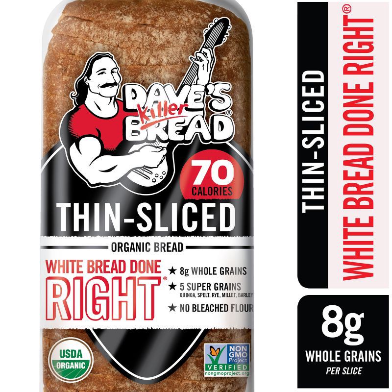 slide 9 of 16, Dave's Killer Bread Organic Thin Sliced White Sandwich Bread - 20.5oz, 20.5 oz