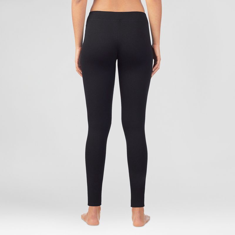 slide 2 of 4, Warm Essentials by Cuddl Duds Women's Luxe Lined Jersey Thermal Leggings - Black S, 1 ct