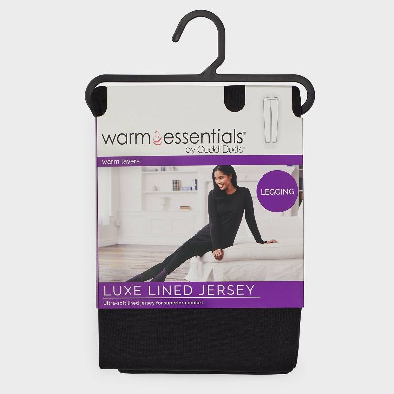 slide 3 of 4, Warm Essentials by Cuddl Duds Women's Luxe Lined Jersey Thermal Leggings - Black M, 1 ct