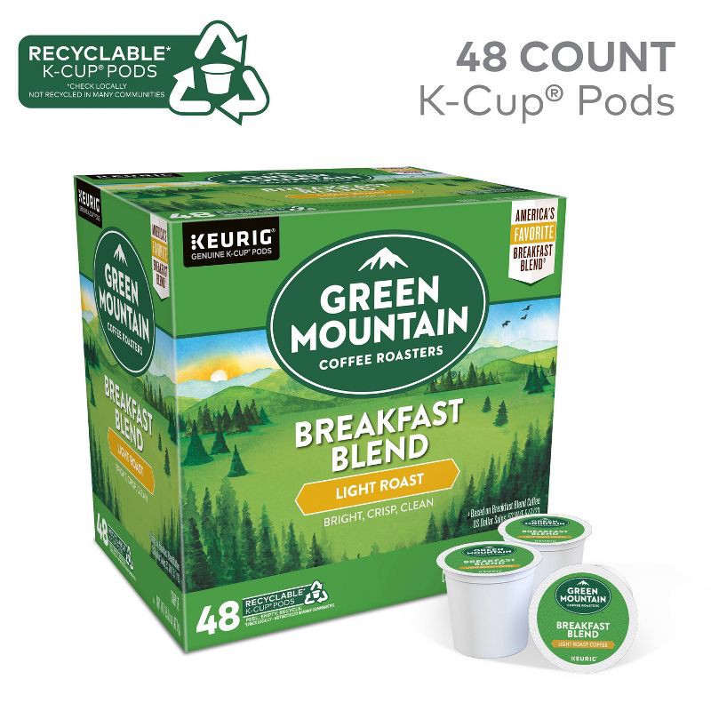 slide 2 of 13, Green Mountain Coffee Breakfast Blend Keurig K-Cup Coffee Pods - Light Roast - 48ct, 48 ct