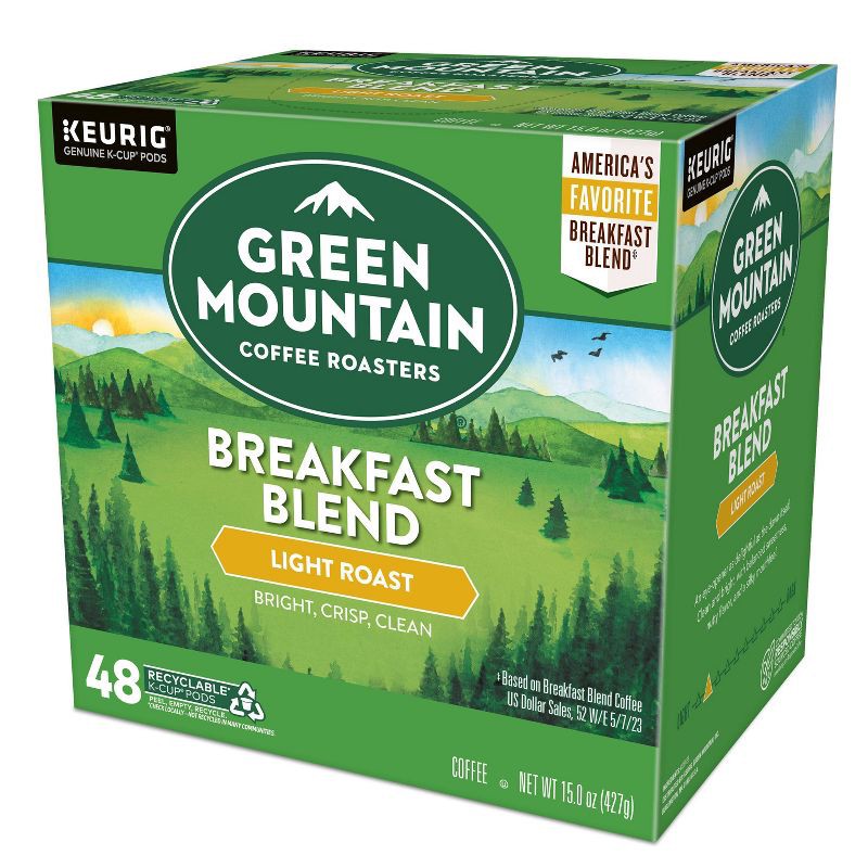 slide 12 of 13, Green Mountain Coffee Breakfast Blend Keurig K-Cup Coffee Pods - Light Roast - 48ct, 48 ct