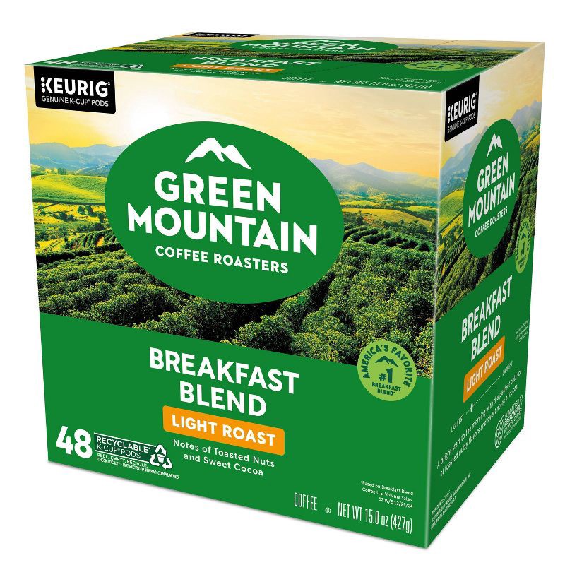 slide 18 of 19, Green Mountain Coffee Breakfast Blend Keurig K-Cup Coffee Pods - Light Roast - 48ct, 48 ct