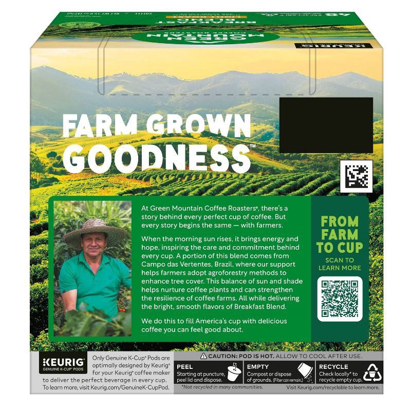 slide 19 of 19, Green Mountain Coffee Breakfast Blend Keurig K-Cup Coffee Pods - Light Roast - 48ct, 48 ct